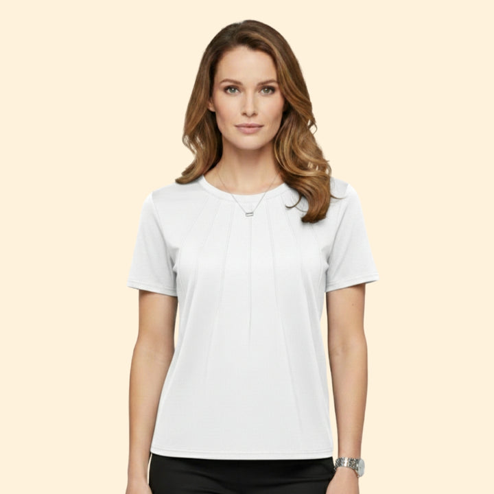 Women’s Short Sleeve Top with Pleated Detail