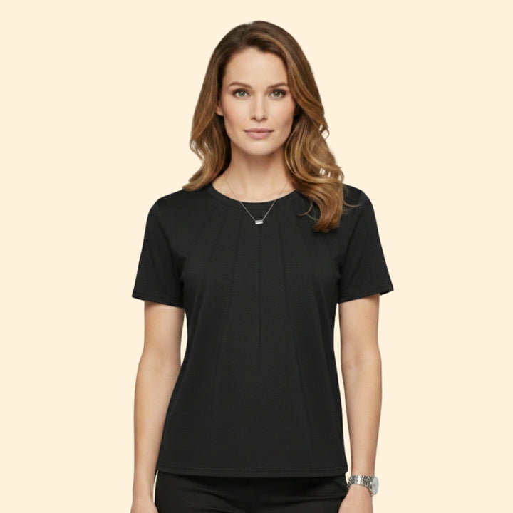 Women’s Short Sleeve Top with Pleated Detail