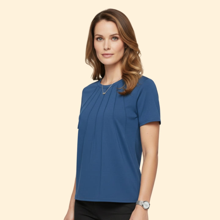 Women’s Short Sleeve Top with Pleated Detail