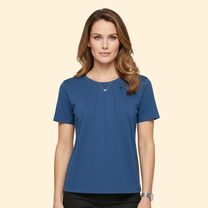 Women’s Short Sleeve Top with Pleated Detail