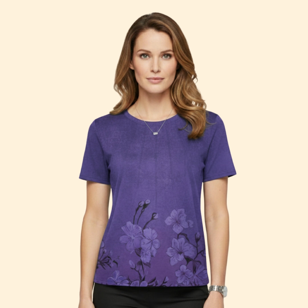 Women’s Short Sleeve Top with Pleated Detail