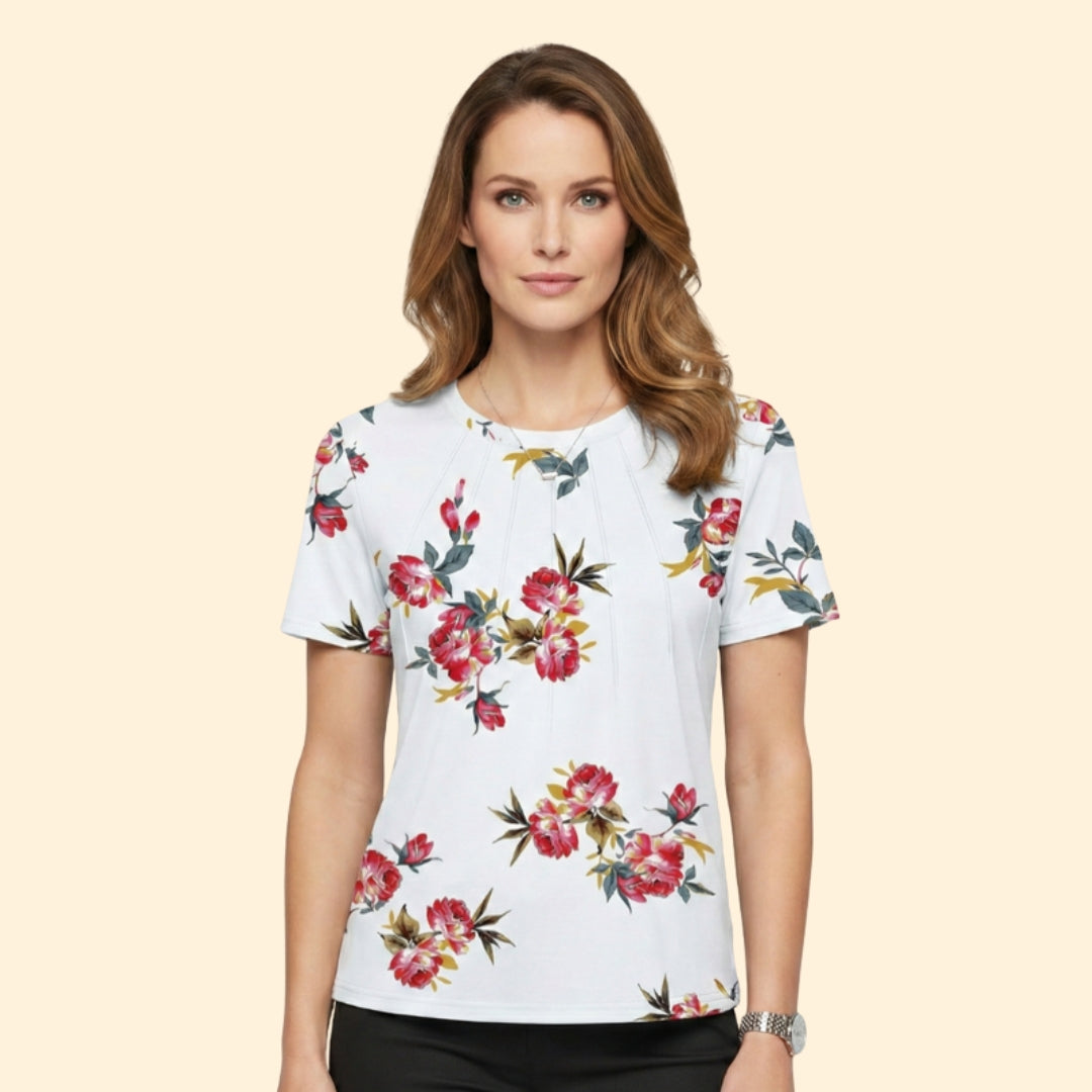 Women’s Short Sleeve Top with Pleated Detail