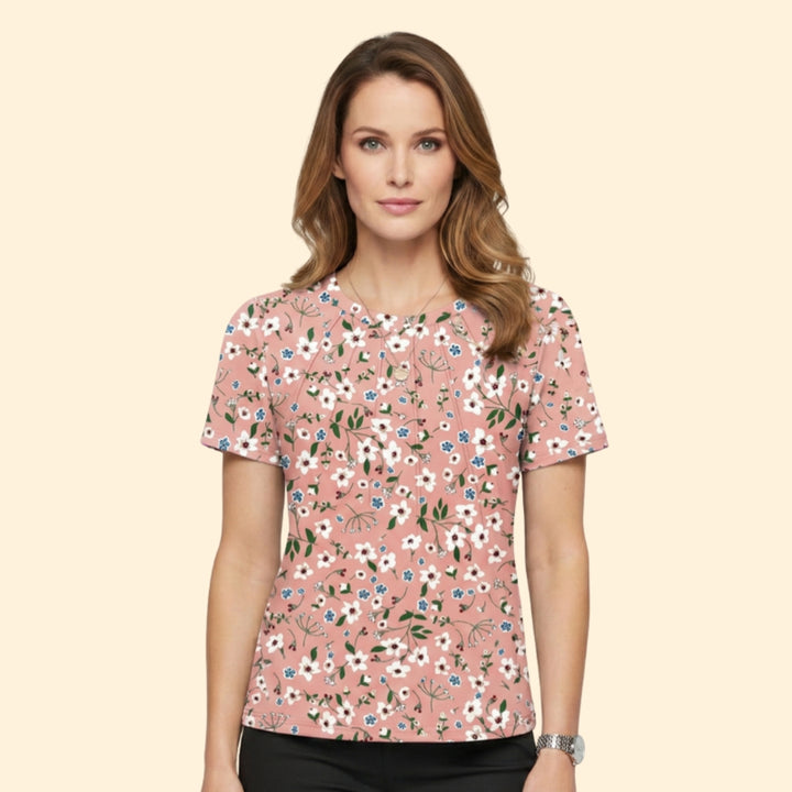 Women’s Short Sleeve Top with Pleated Detail