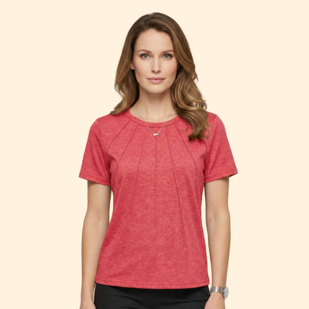 Women’s Short Sleeve Top with Pleated Detail