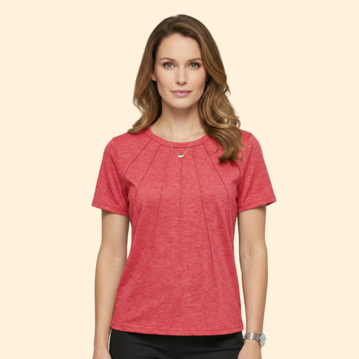Women’s Short Sleeve Top with Pleated Detail