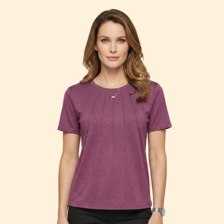 Women’s Short Sleeve Top with Pleated Detail