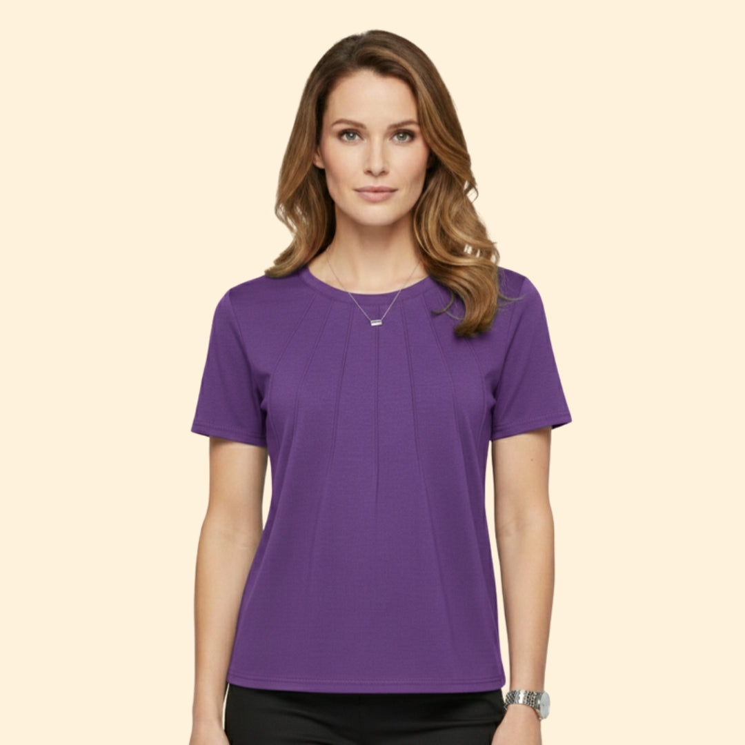 Women’s Short Sleeve Top with Pleated Detail