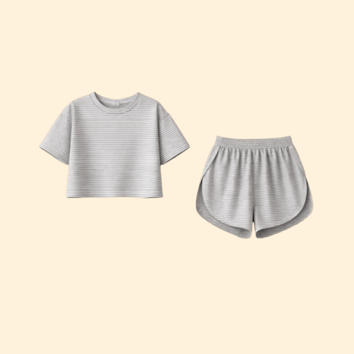 Women’s Shorts Set with Cropped Top Design