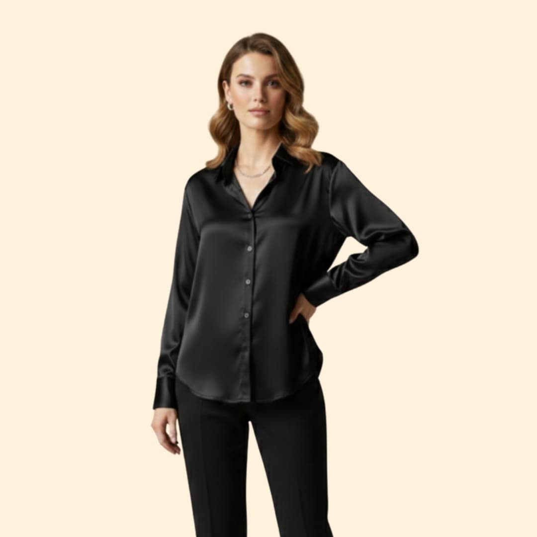 Women’s Silk Shirt with Button Details