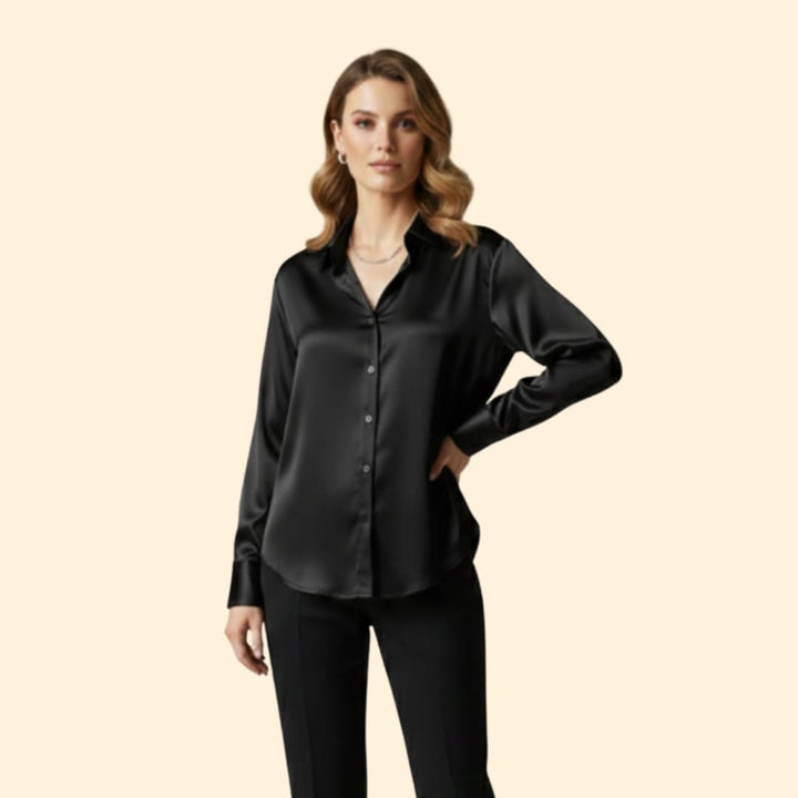 Women’s Silk Shirt with Button Details