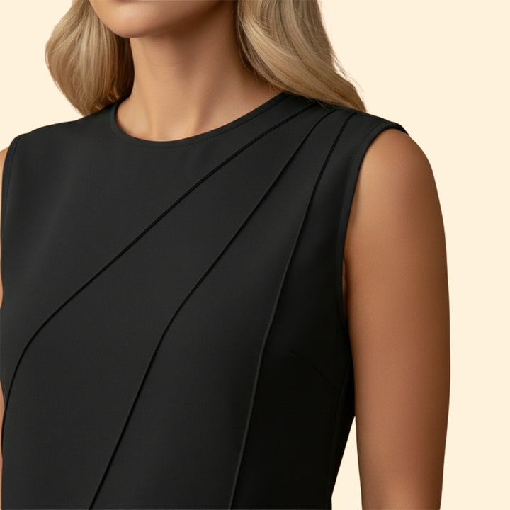 Women’s Sleeveless Blouse with Asymmetrical Design