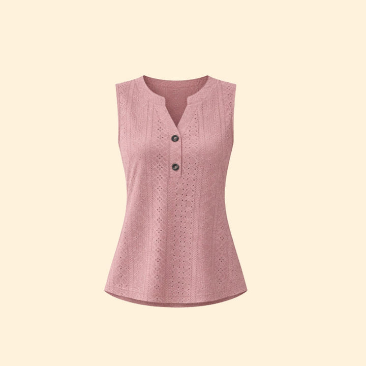 Women’s Sleeveless Blouse with Button Front