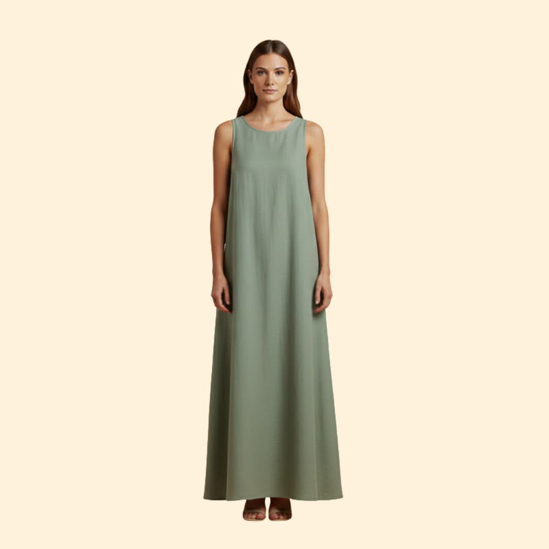 Women’s Sleeveless Dress with A-Line Cut
