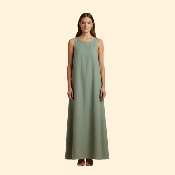 Women’s Sleeveless Dress with A-Line Cut