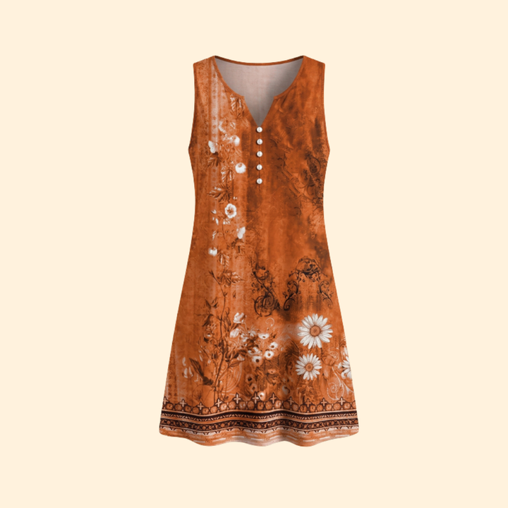 Women’s Sleeveless Dress with Floral Print