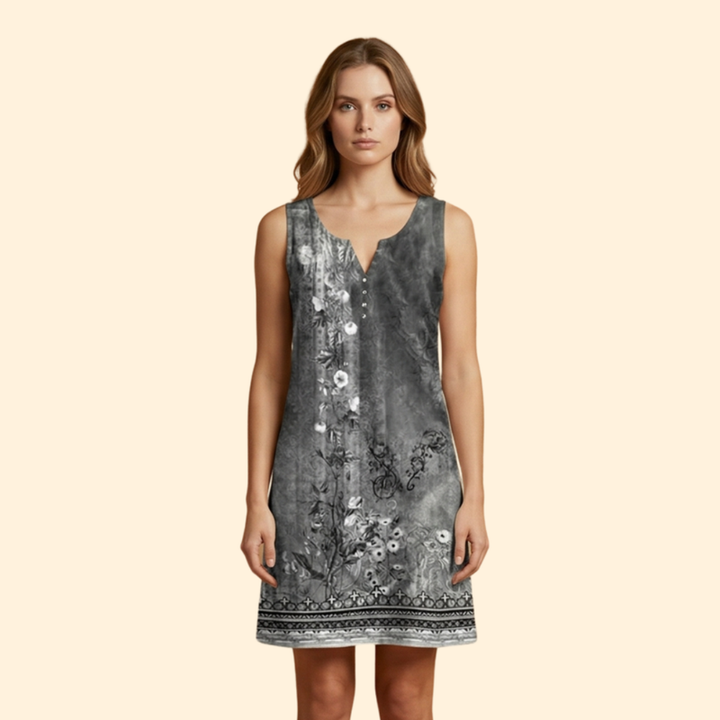 Women’s Sleeveless Dress with Floral Print
