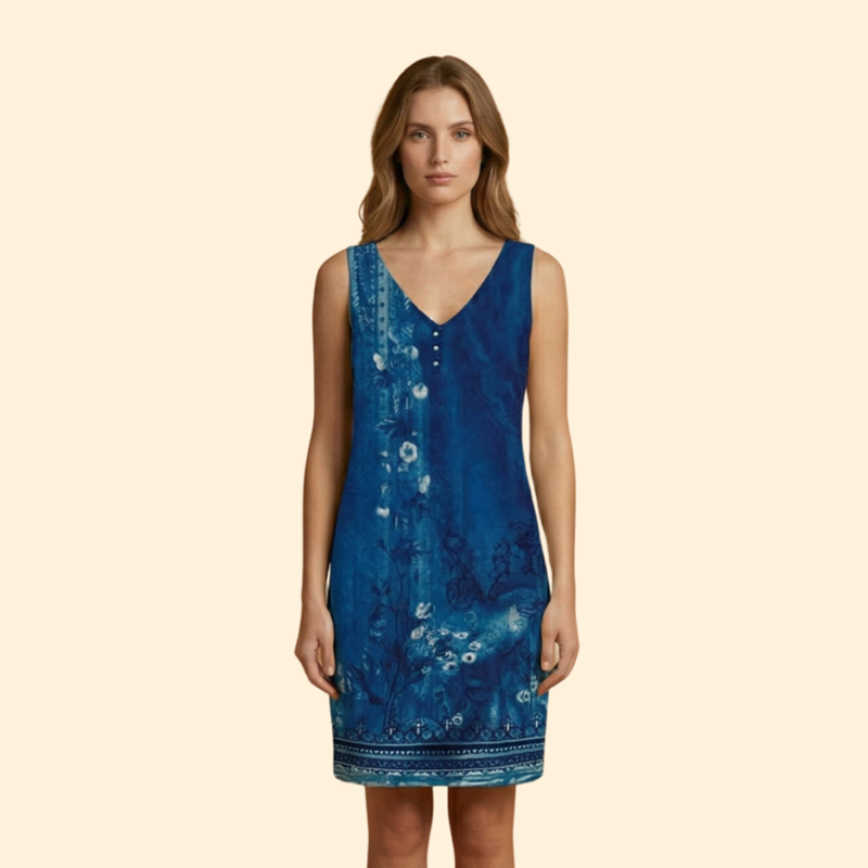 Women’s Sleeveless Dress with Floral Print