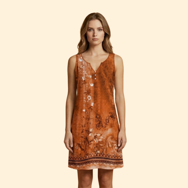 Women’s Sleeveless Dress with Floral Print