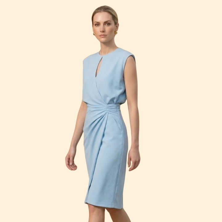 Women’s Sleeveless Dress with Gathered Waist