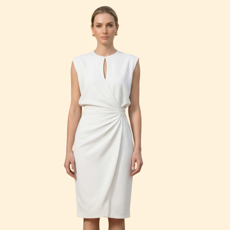 Women’s Sleeveless Dress with Gathered Waist