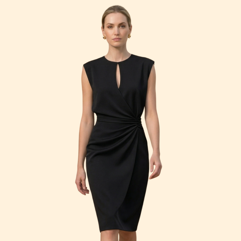 Women’s Sleeveless Dress with Gathered Waist