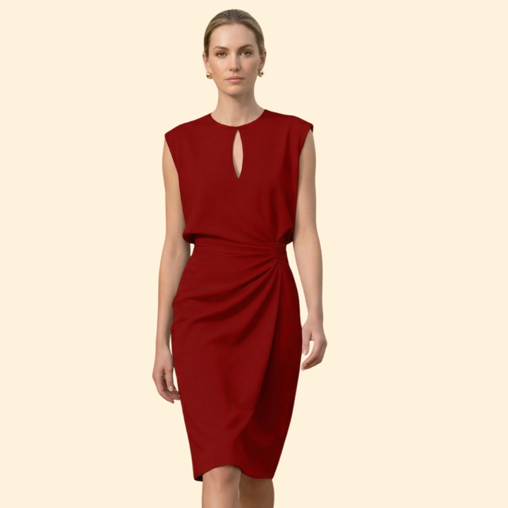Women’s Sleeveless Dress with Gathered Waist