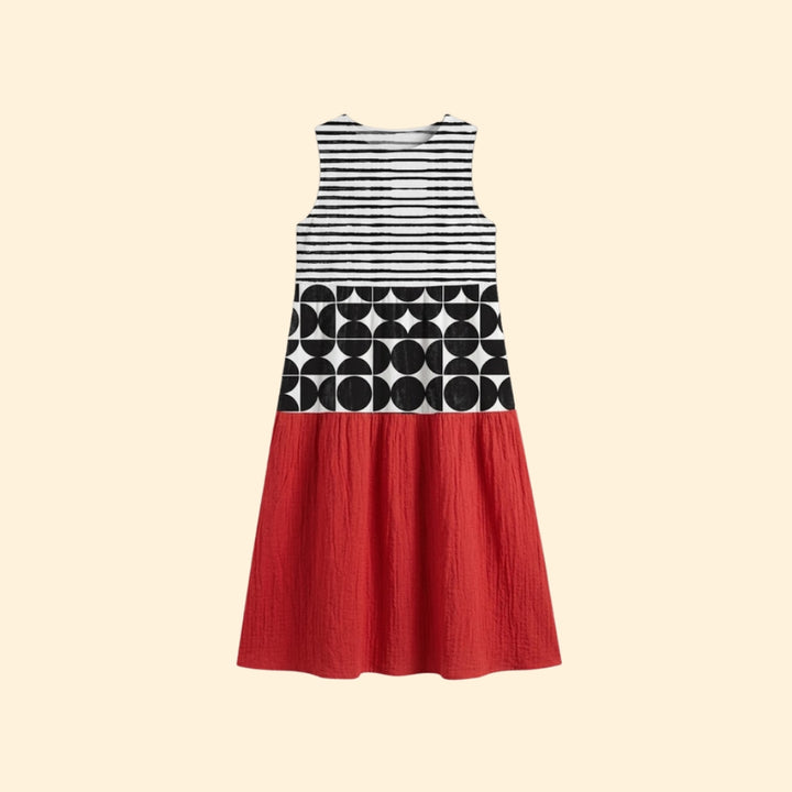 Women’s Sleeveless Dress with Round Neckline