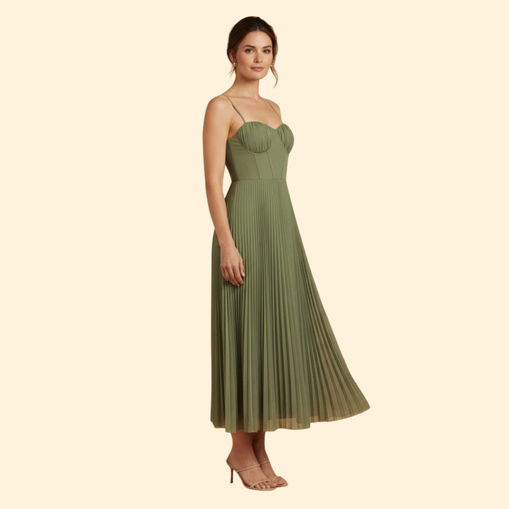 Women's Sleeveless Dress with Tulle Detail