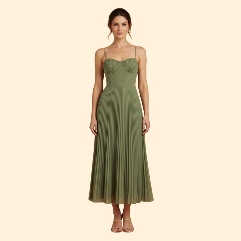 Women's Sleeveless Dress with Tulle Detail