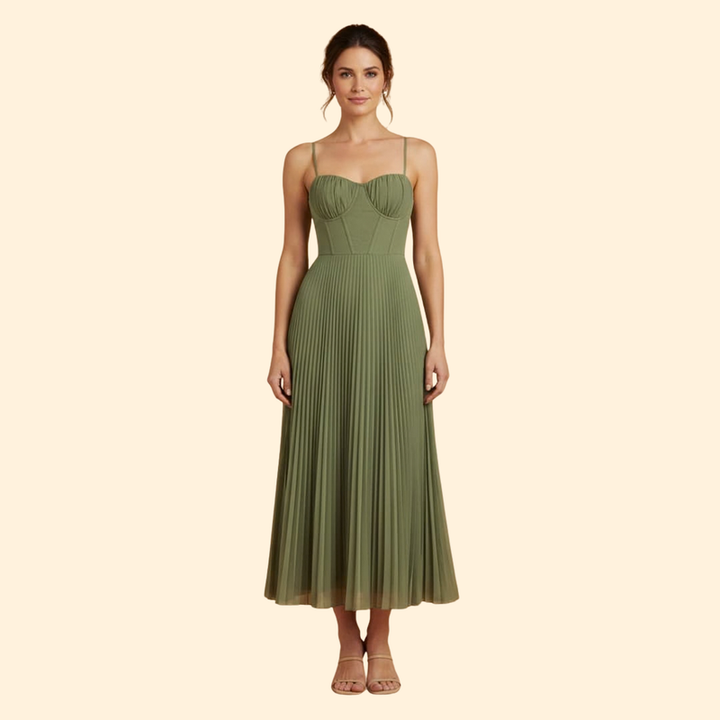 Women's Sleeveless Dress with Tulle Detail