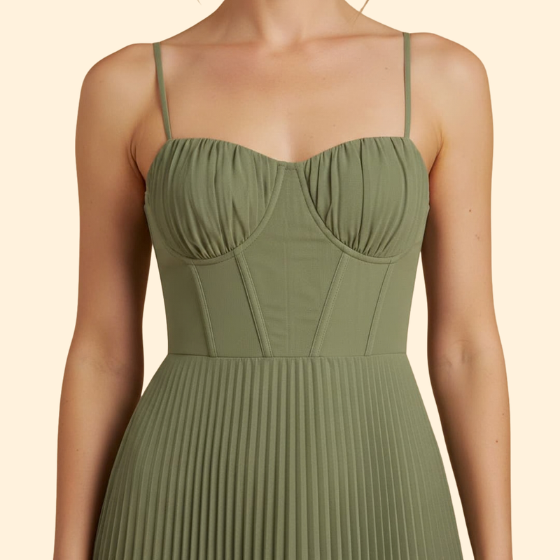 Women's Sleeveless Dress with Tulle Detail
