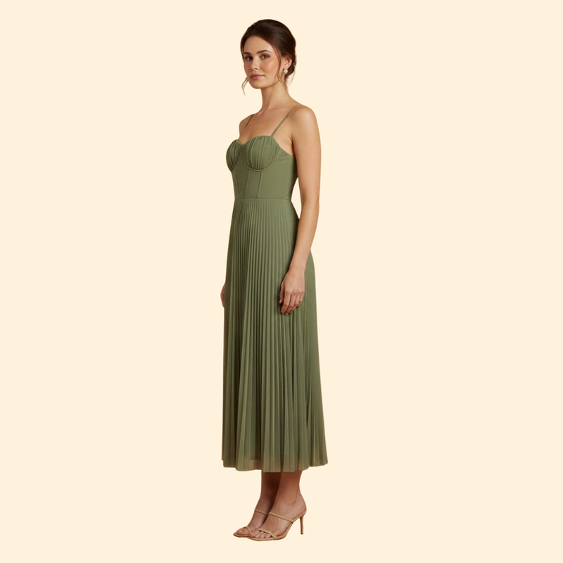 Women's Sleeveless Dress with Tulle Detail