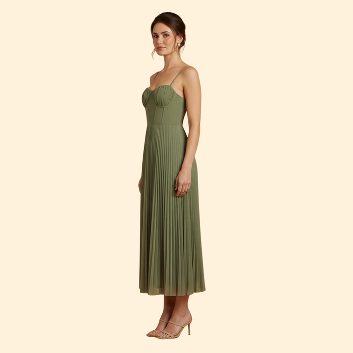 Women's Sleeveless Dress with Tulle Detail
