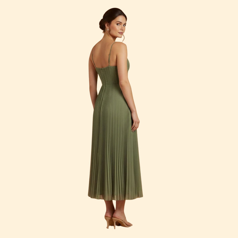 Women's Sleeveless Dress with Tulle Detail