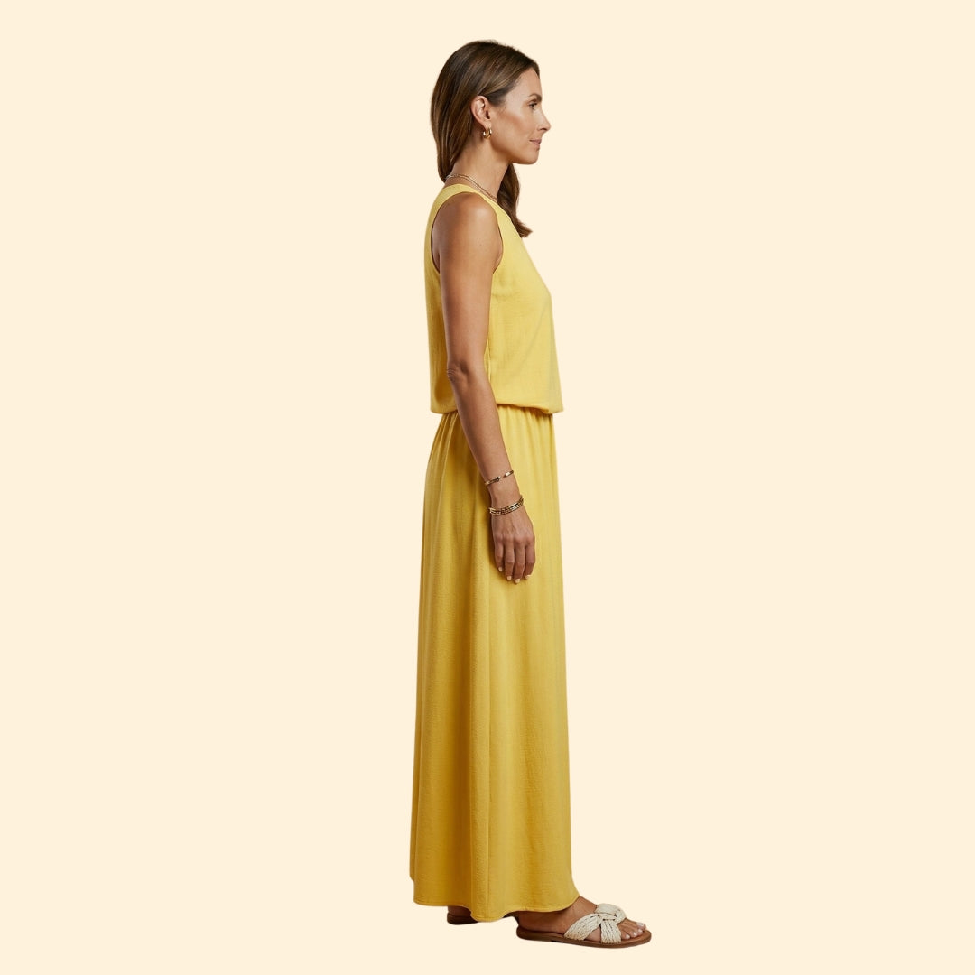 Women’s Sleeveless Gown with Elastic Waist