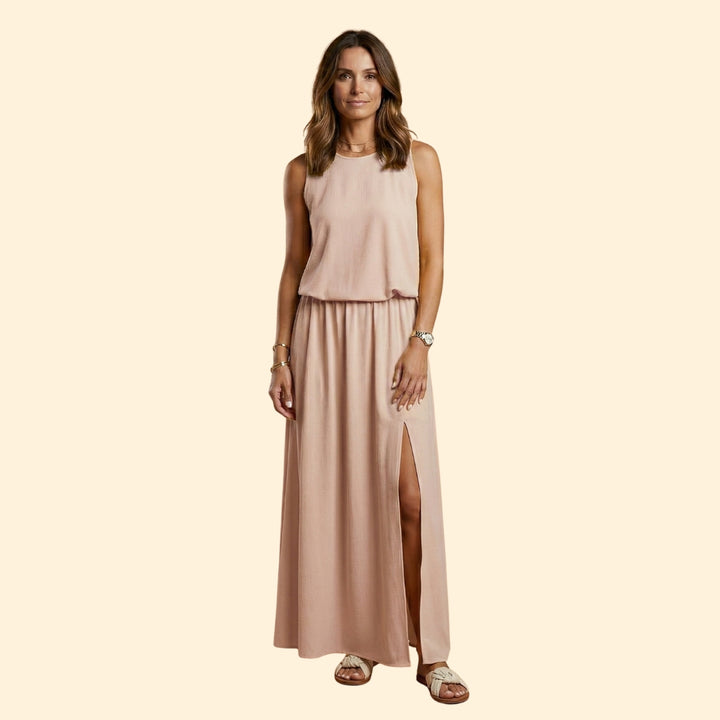 Women’s Sleeveless Gown with Elastic Waist