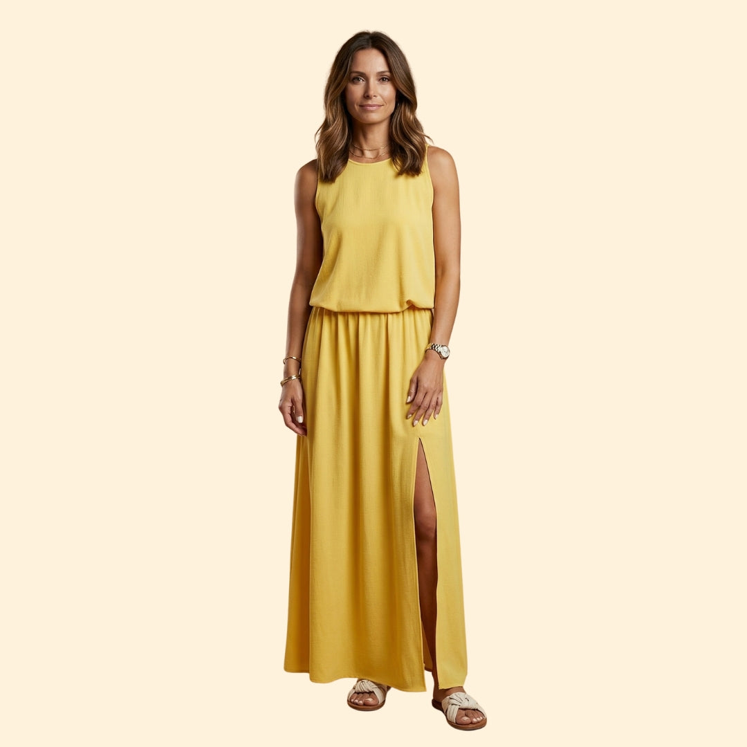 Women’s Sleeveless Gown with Elastic Waist
