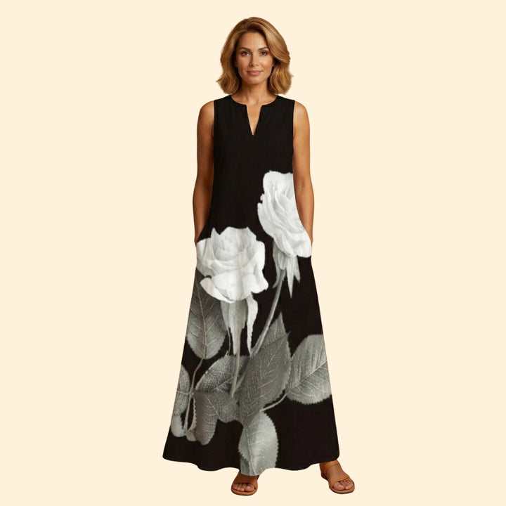 Women’s Sleeveless Gown with V-Neckline