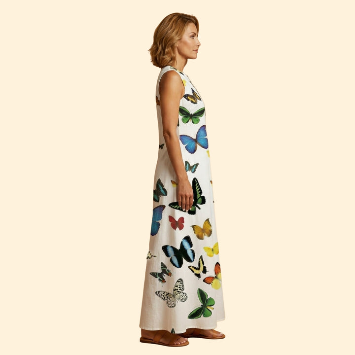 Women’s Sleeveless Gown with V-Neckline