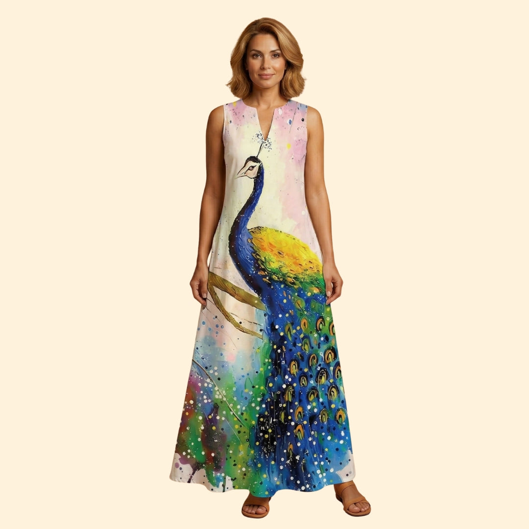 Women’s Sleeveless Gown with V-Neckline