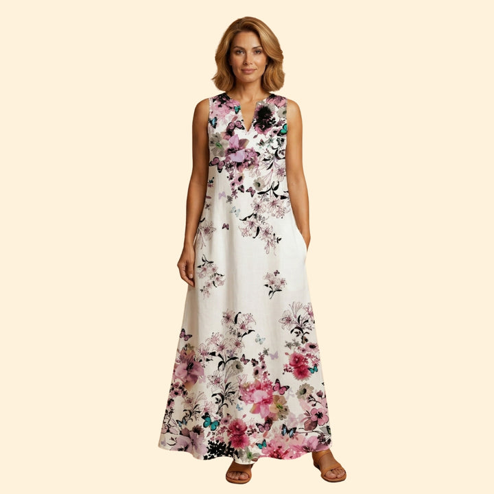 Women’s Sleeveless Gown with V-Neckline