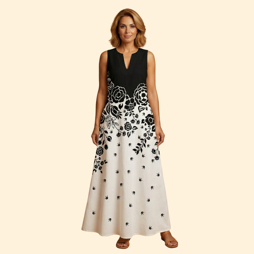 Women’s Sleeveless Gown with V-Neckline