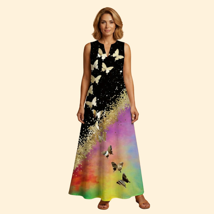 Women’s Sleeveless Gown with V-Neckline