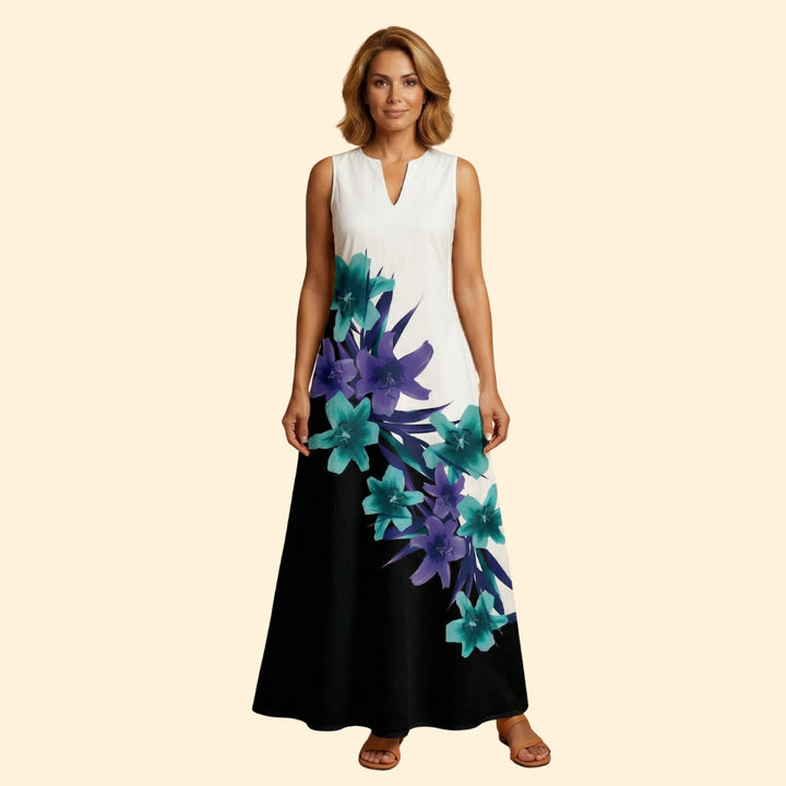 Women’s Sleeveless Gown with V-Neckline