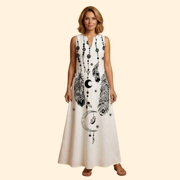 Women’s Sleeveless Gown with V-Neckline