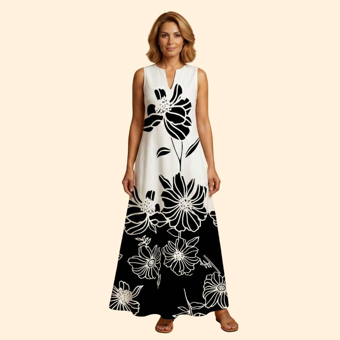 Women’s Sleeveless Gown with V-Neckline
