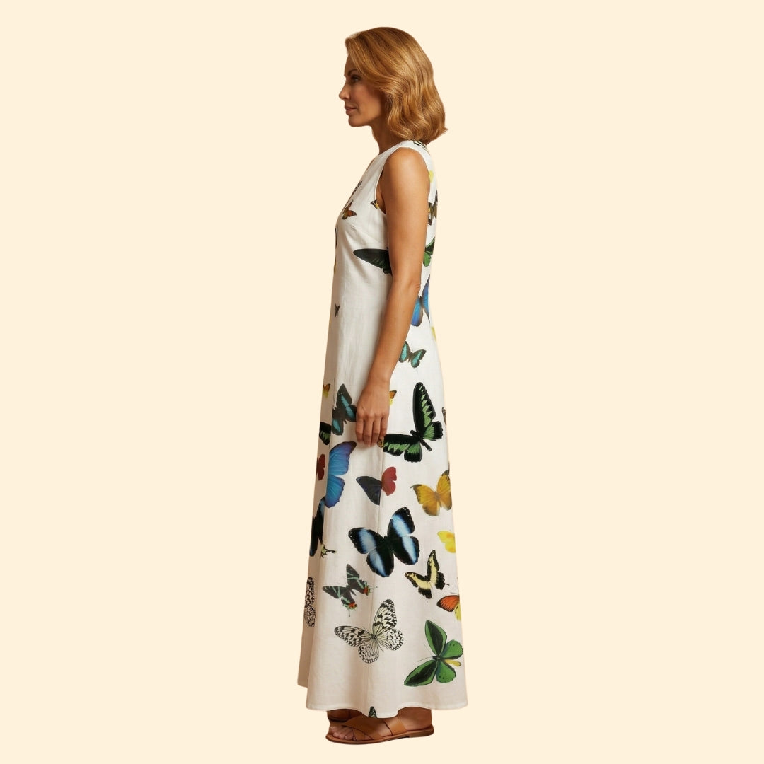 Women’s Sleeveless Gown with V-Neckline