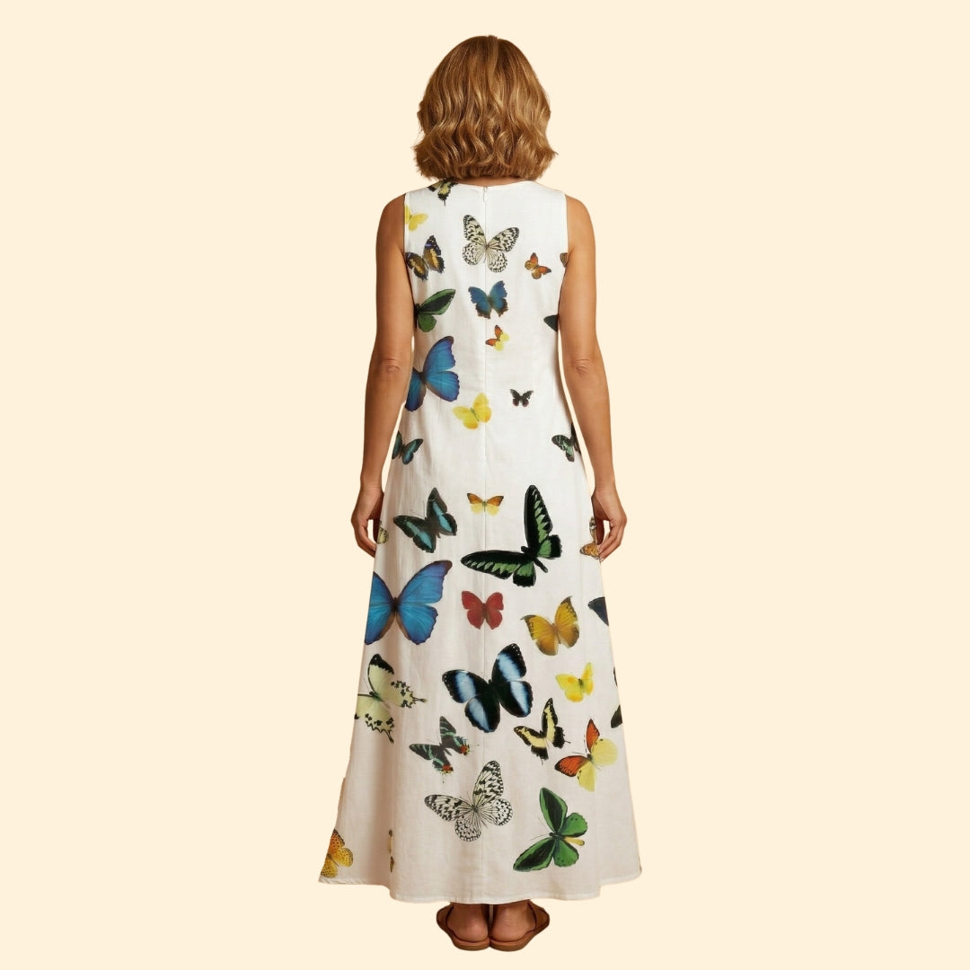 Women’s Sleeveless Gown with V-Neckline