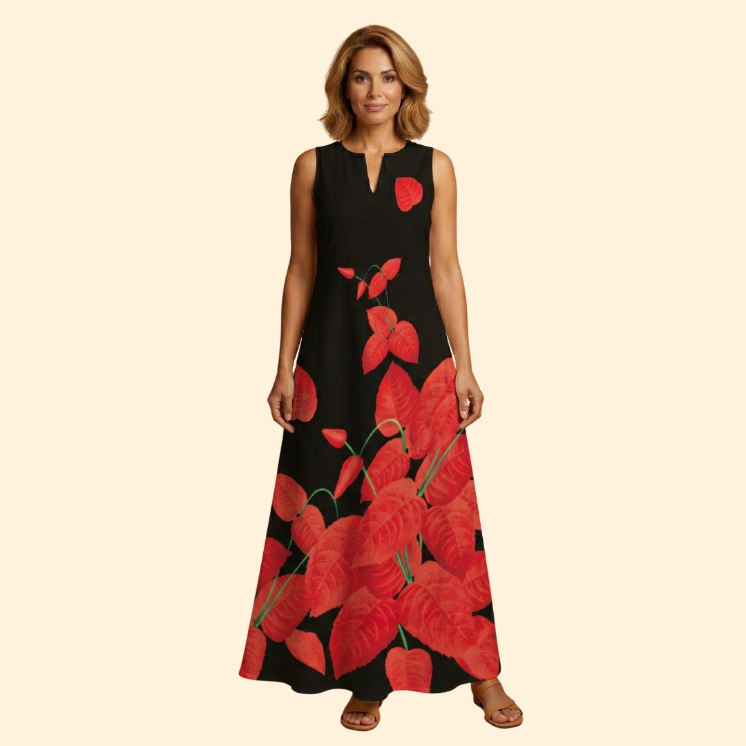 Women’s Sleeveless Gown with V-Neckline