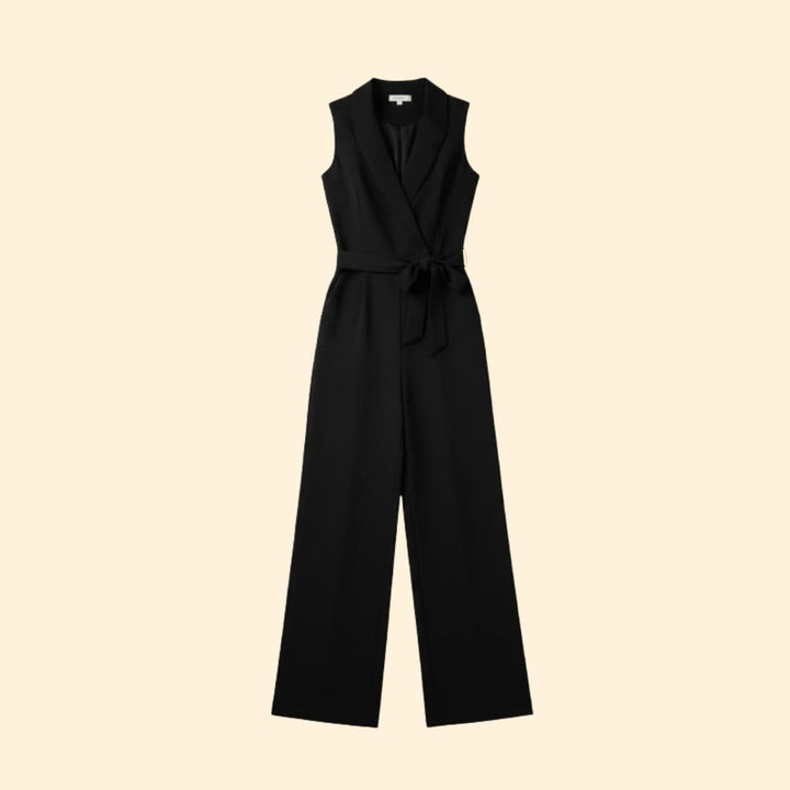Women's Sleeveless Jumpsuit Belted Waist